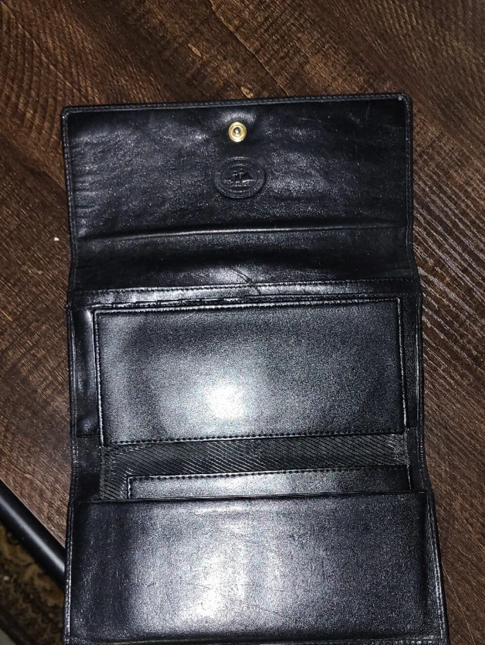 Brahmin Croc-Embossed Brown & Black Leather Clutch Wallet